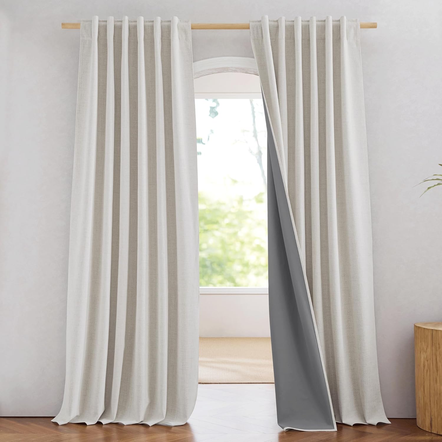NICETOWN Snowbound Vintage Linen Blackout Curtains for Home