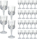 XKXKKE 24 Pcs Transparent Plastic Wine Glasses for Parties