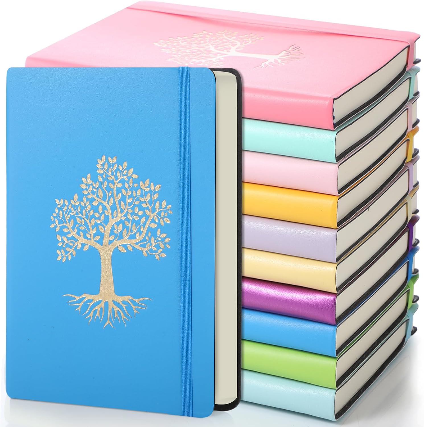 10 Pack Lined Journal Notebook A5 Leather Hardcover for Writing