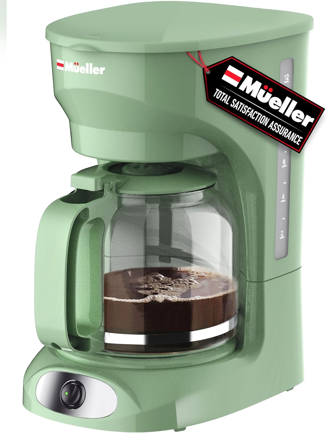 12-Cup Drip Coffee Maker with Borosilicate Carafe and Auto-Off