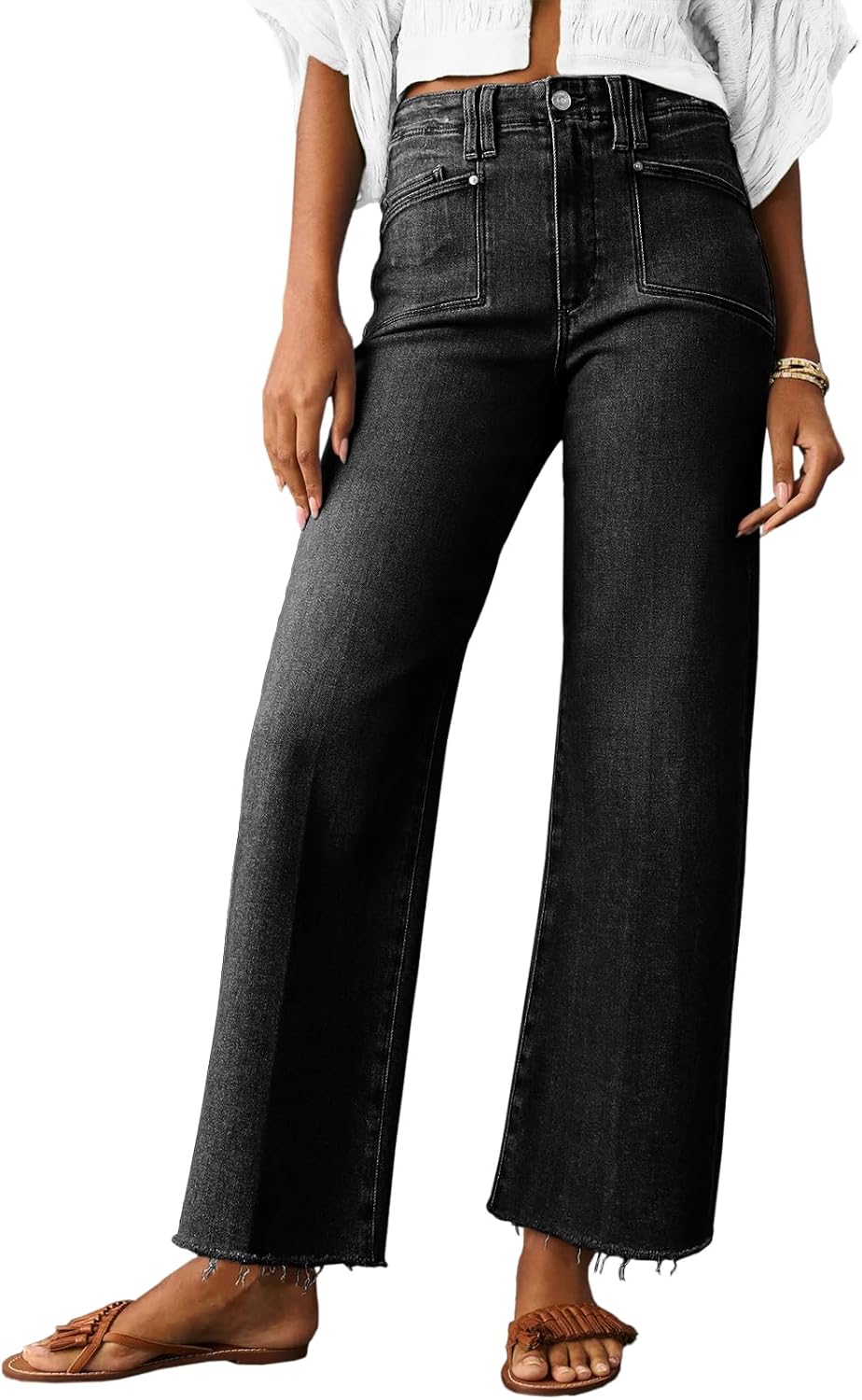 Trendy High Waisted Cropped Jeans for Women - Stylish Comfort