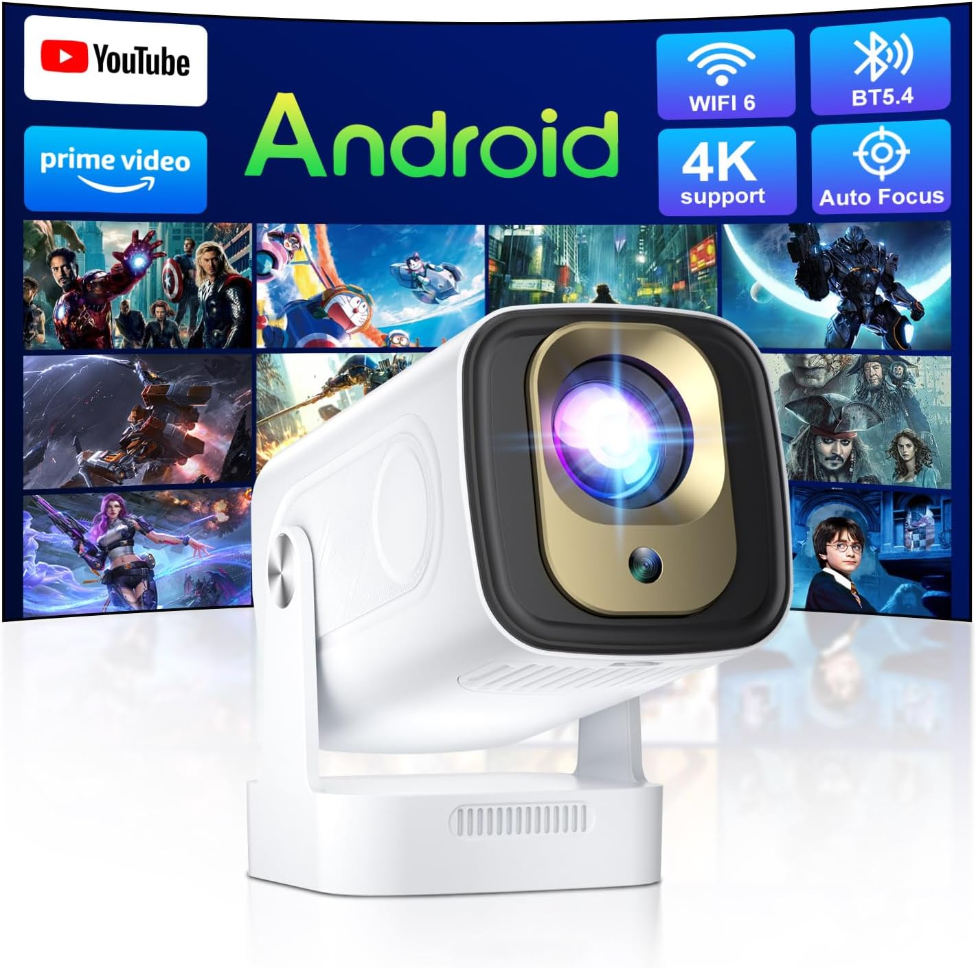 2025 Short Throw Smart Projector with 1080P and 4K Support