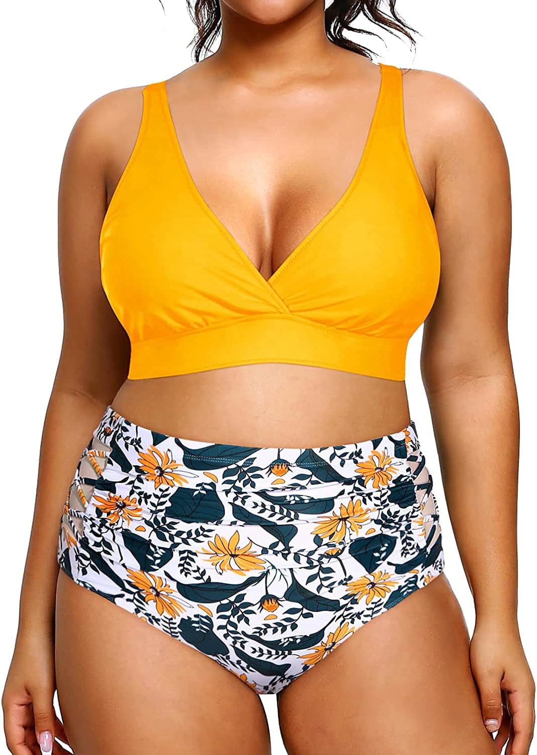 Plus Size High Waisted Bikini for Women with Tummy Control