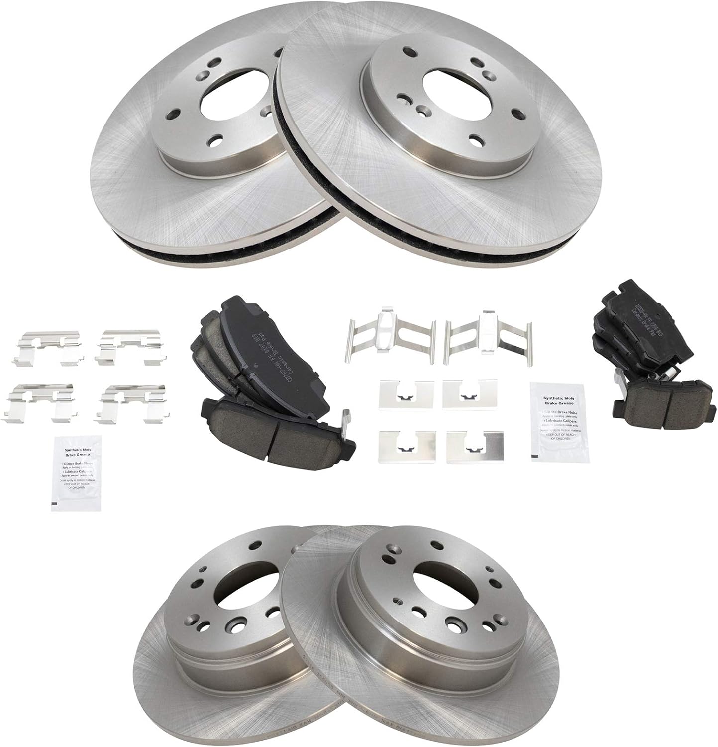 TRQ Front and Rear Brake Pad & Rotor Kit for Acura TL 2004-2008
