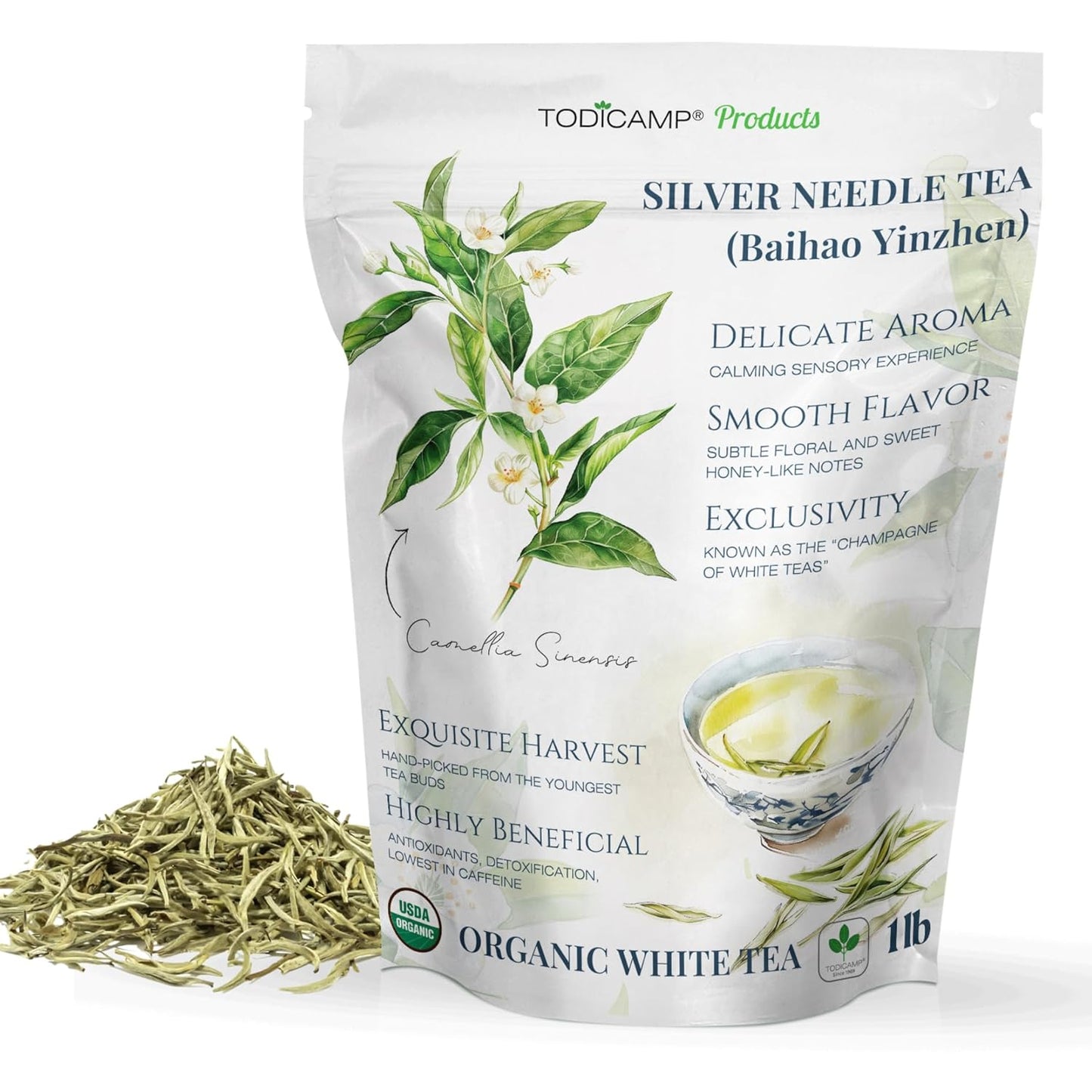 Premium Silver Needle White Tea - Organic Loose Leaf Delight