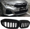 Front Kidney Grille Glossy Black Grill Compatible with BMW 3 Series