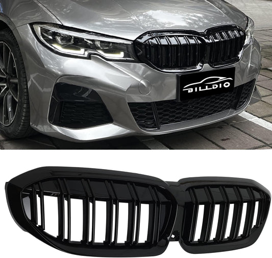 Front Kidney Grille Glossy Black Grill for BMW 3 Series G20 2019-2022