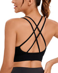 RUNNING GIRL Sports Bras for Women Strappy Criss Cross Back - High
