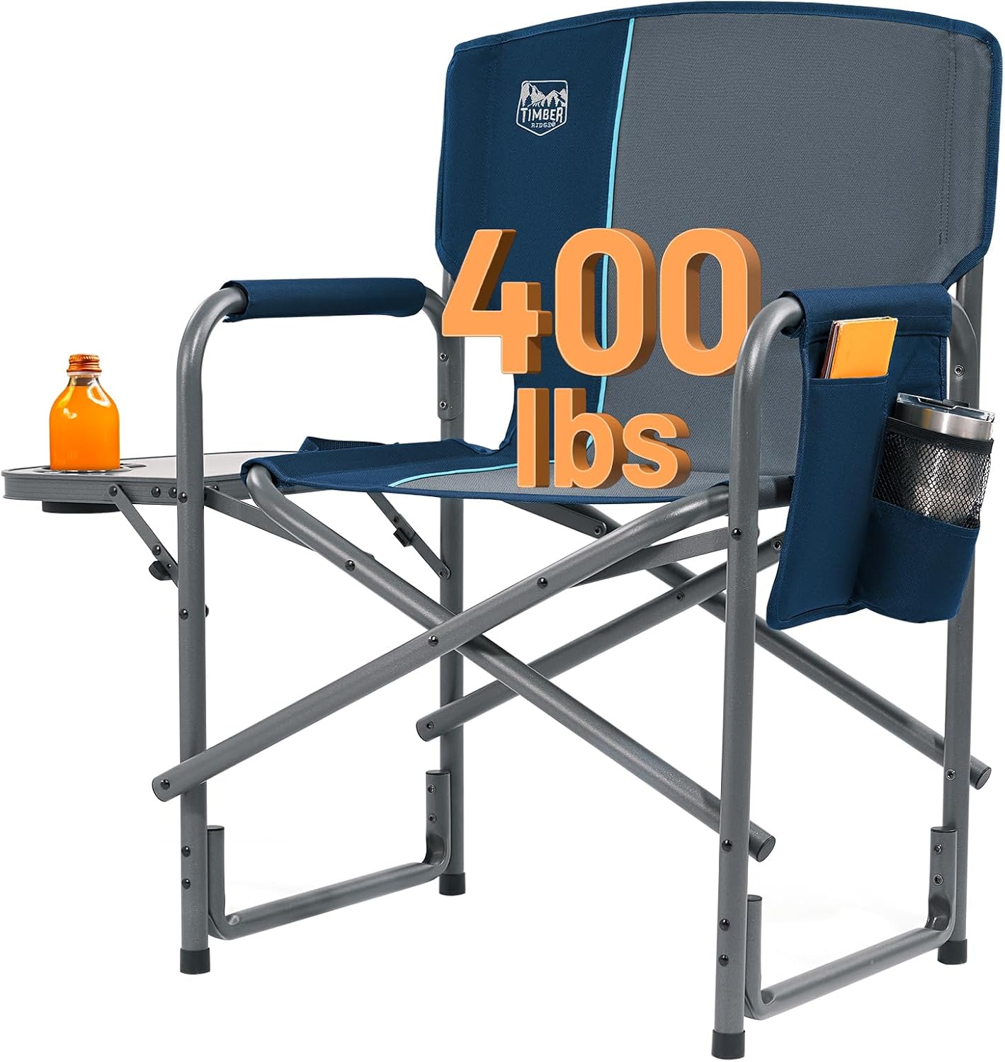 Lightweight Portable Camping Chair with Side Table for Comfort
