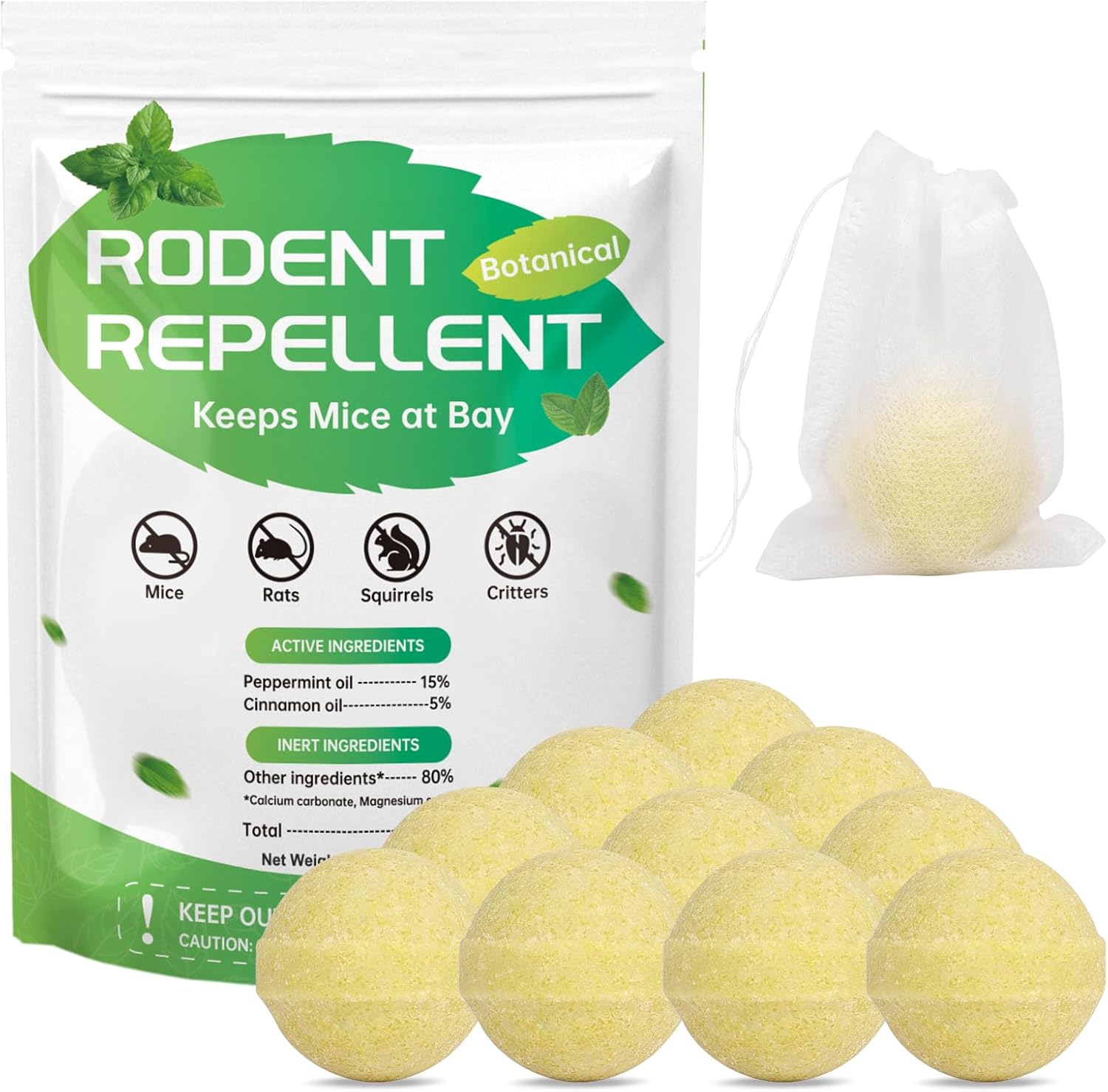 10 Pack Peppermint Rodent Repellent by Qualihome