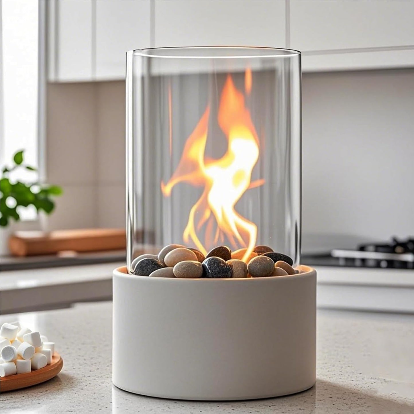 Portable Tabletop Fire Pit for Indoor & Outdoor Use
