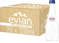 evian Sparkling Carbonated Natural Water in Glass Bottles