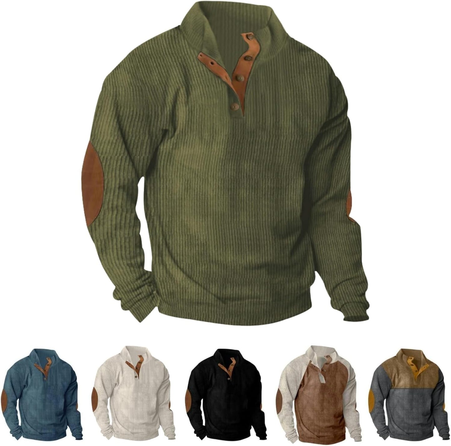 Lightweight Men's Button Collar Hoodie - Casual Comfort
