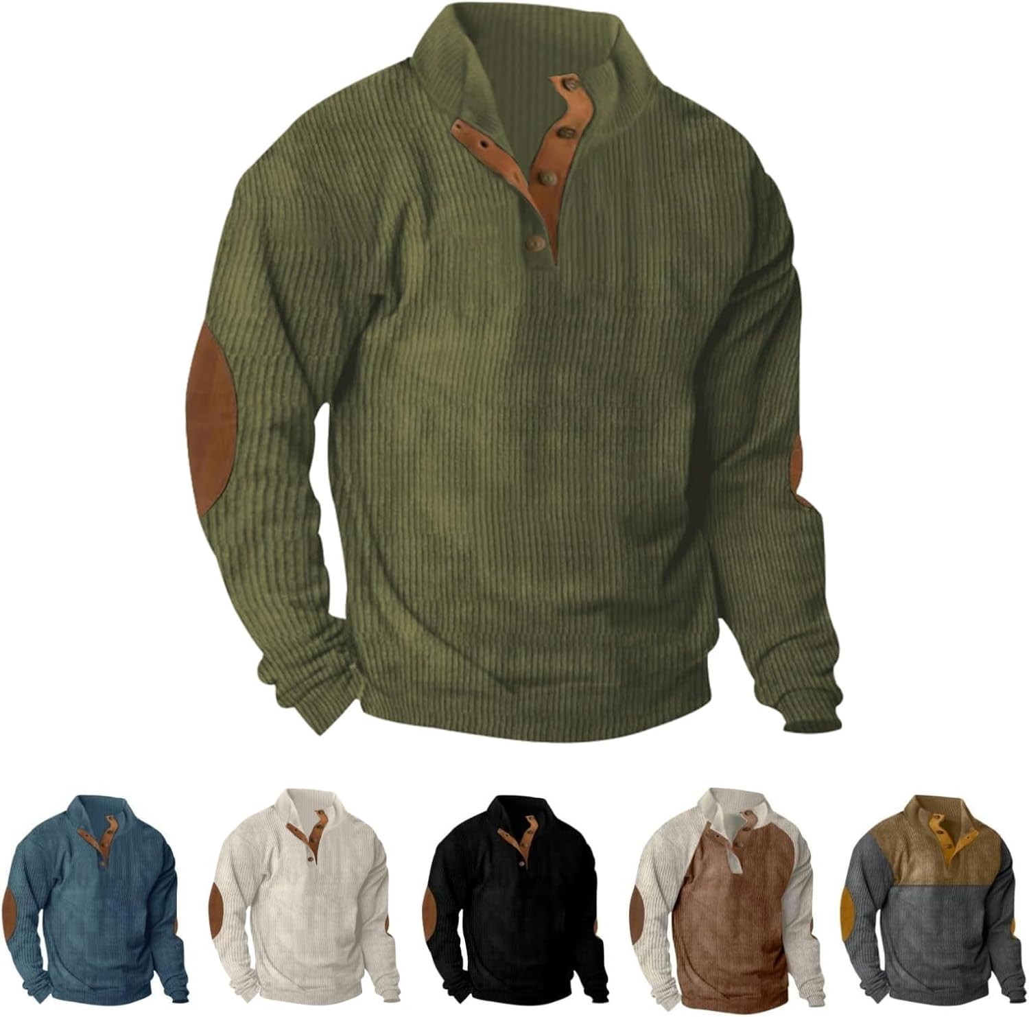 Lightweight Men's Button Collar Hoodie - Casual Comfort