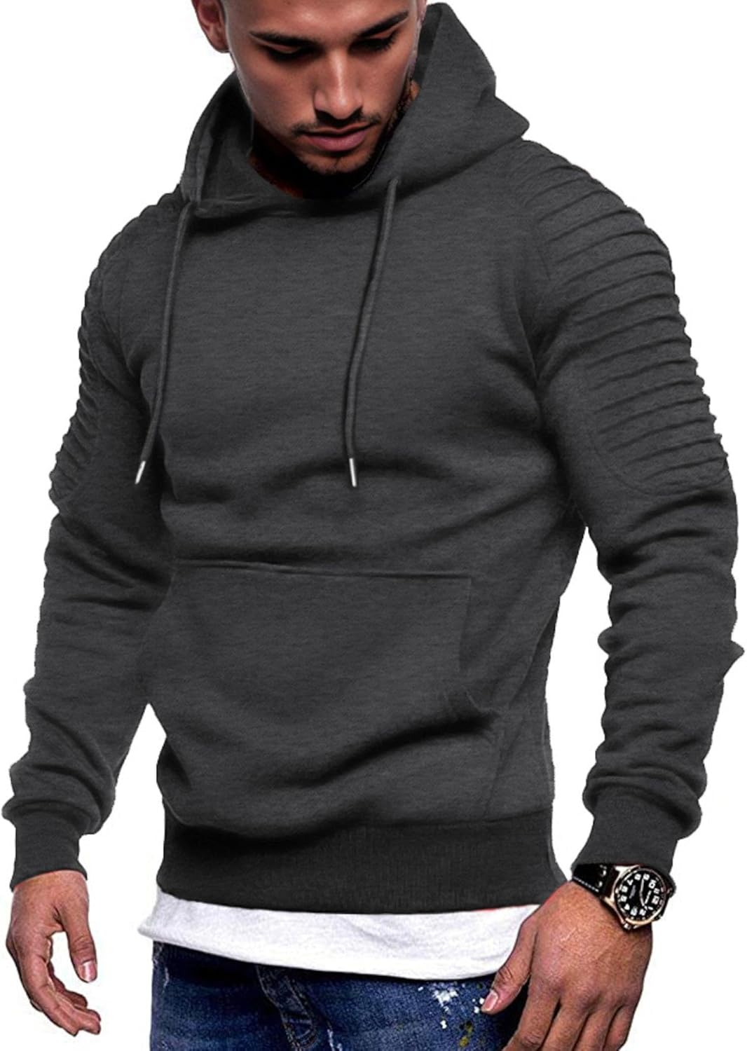 COOFANDY Stylish Hoodie with Drawstring & Pocket