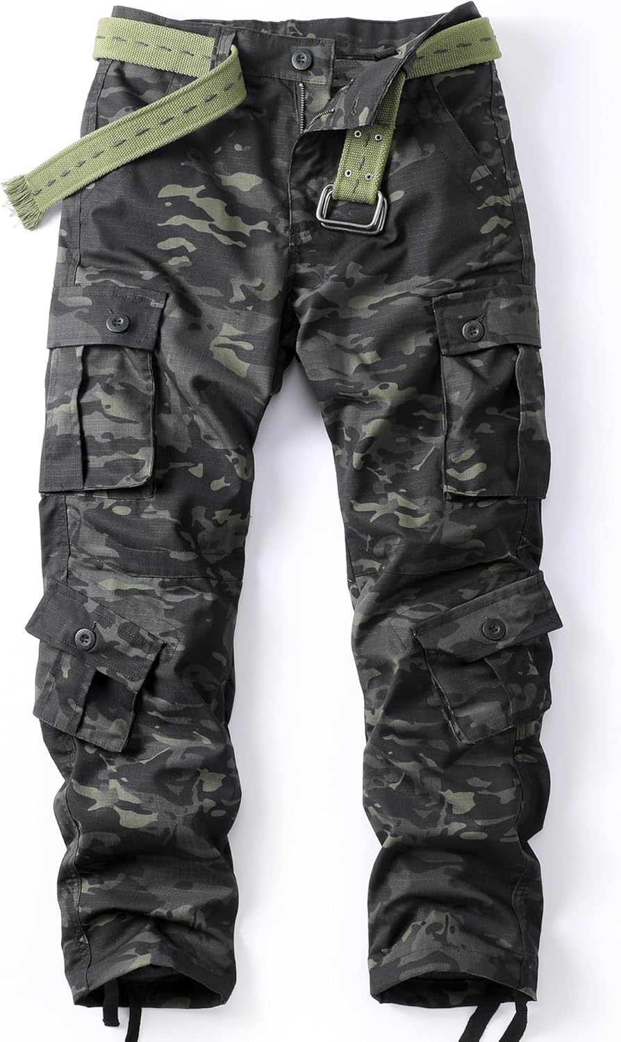 Men's Camo Cargo Work Pants Lightweight Ripstop Tactical Trousers