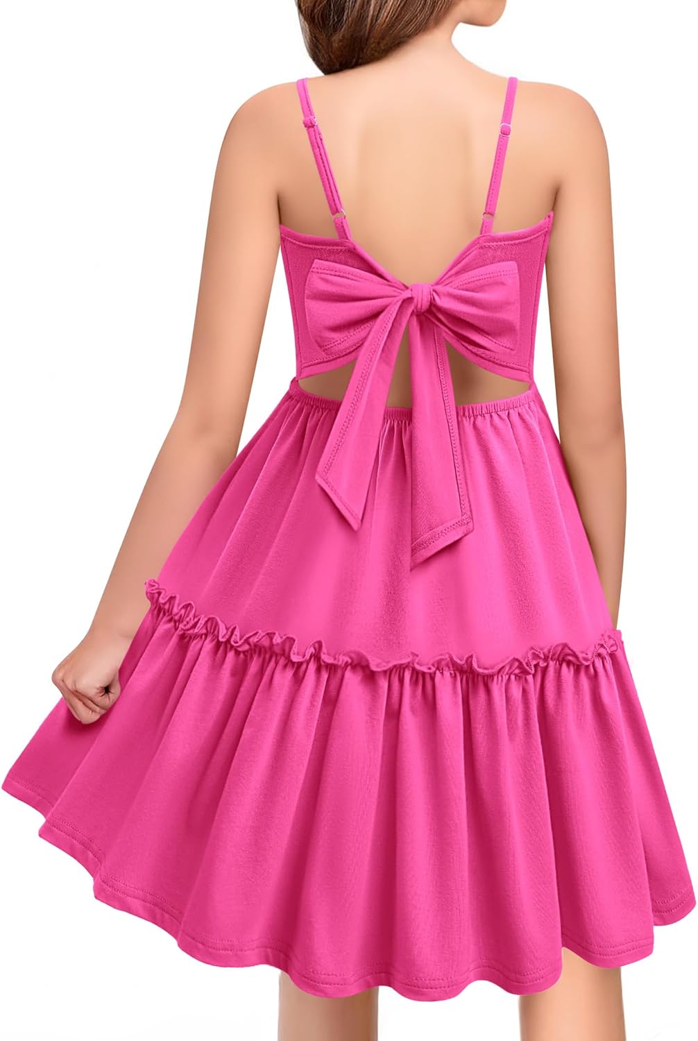 Arshiner Girls Tie Back Dress for Summer Beach Fun and Style