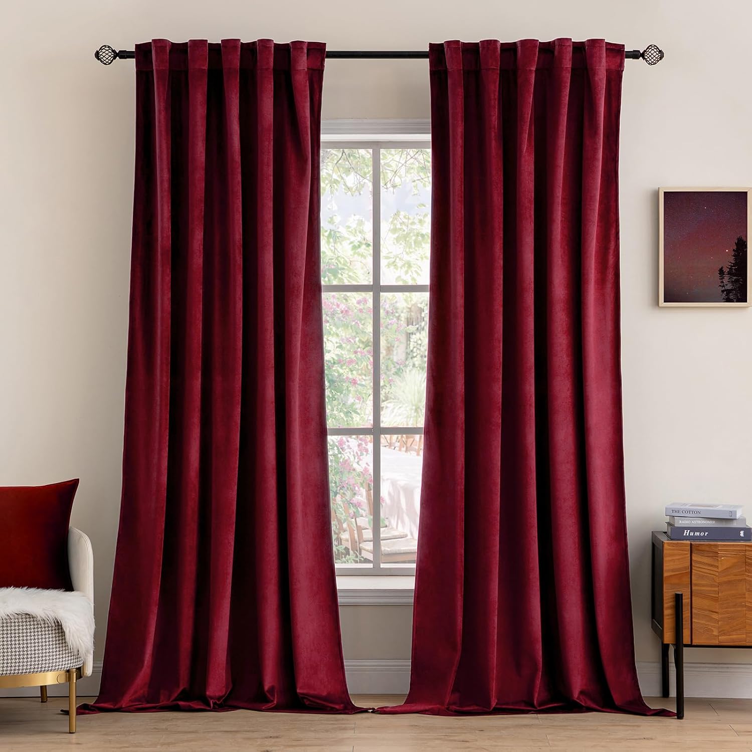 MIULEE Velvet Curtains 96 inches - Luxury Blackout Drapes