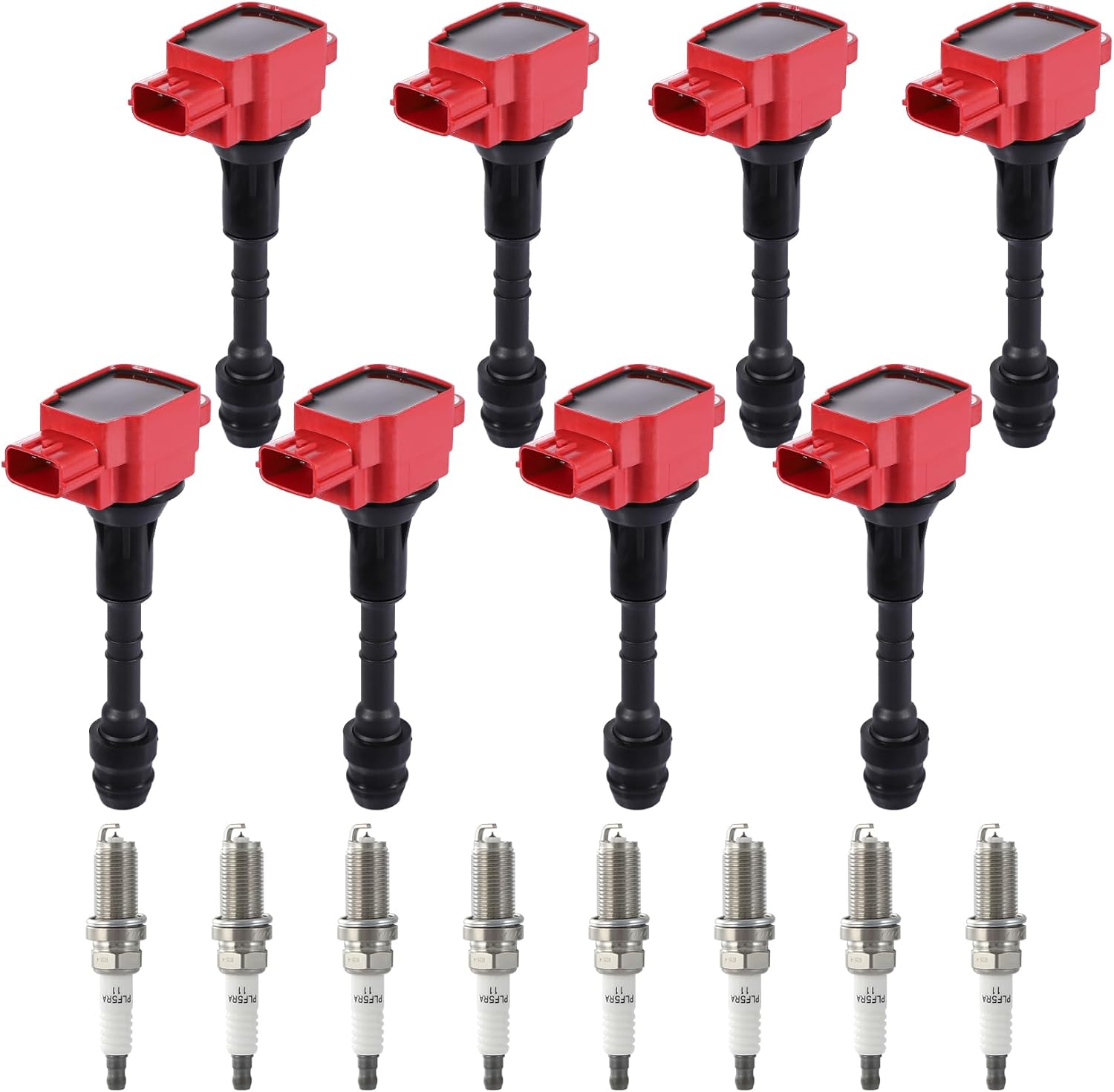 CarBole UF510 E1010 Ignition Coils Spark Plugs Set for Nissan