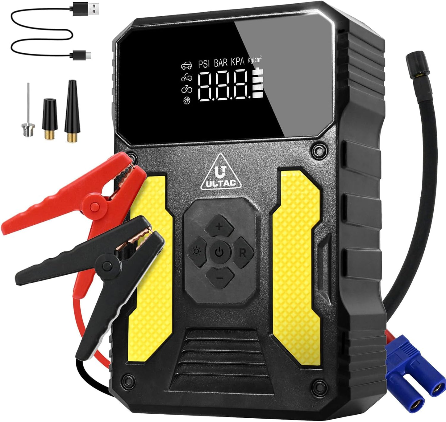 3000A Portable Jump Starter with Air Compressor and LED Light