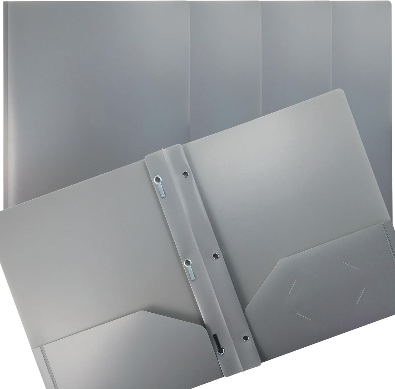 24-Pack Heavyweight Poly Folders with Prongs - Keep Documents Secure!