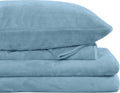 Viviland Plush Micro Fleece Bed Sheet Set King - Extra Warm Light Blue