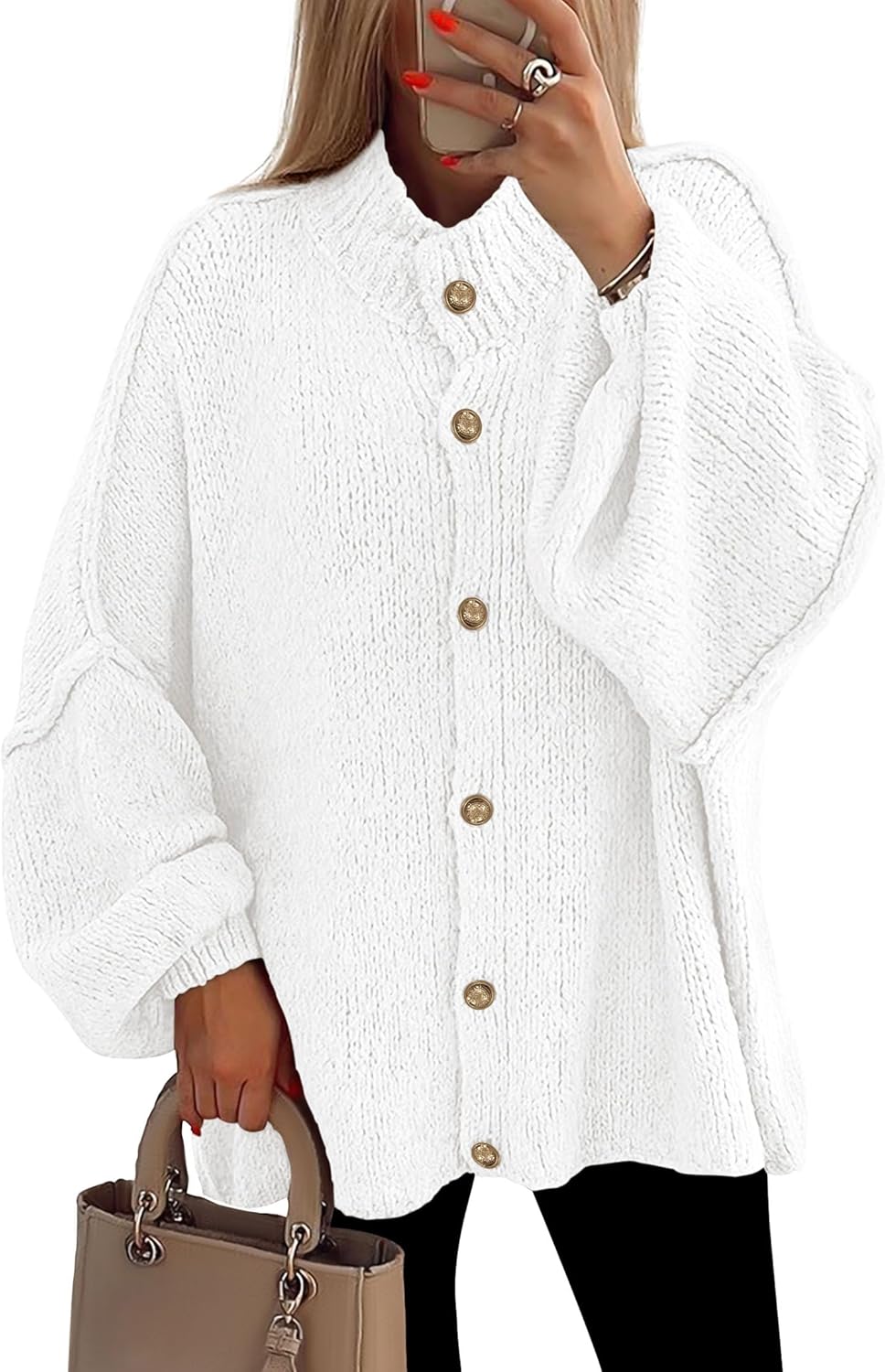 PRETTYGARDEN Women's Winter Button Down Cardigan Sweater Jacket