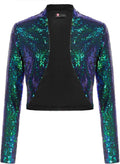 KANCY KOLE Sequin Shrug Cropped Bolero Jacket S-XXL - Sparkle Night