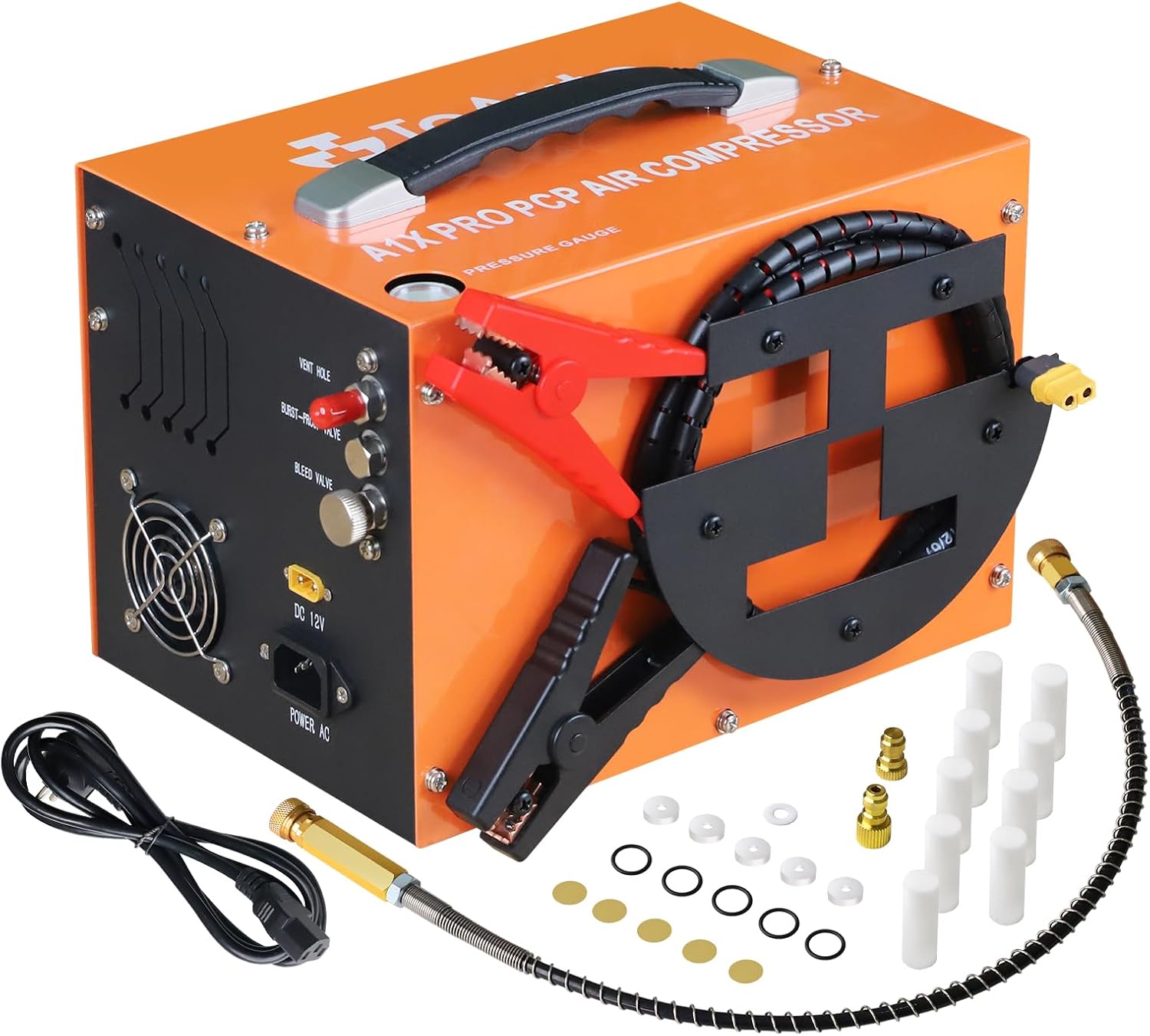 TOAUTO A1X-PRO Portable PCP Air Compressor - High Pressure, Dual Power, One Button Start