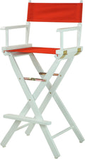 Casual Home Director's Chair with White Frame and Red Canvas