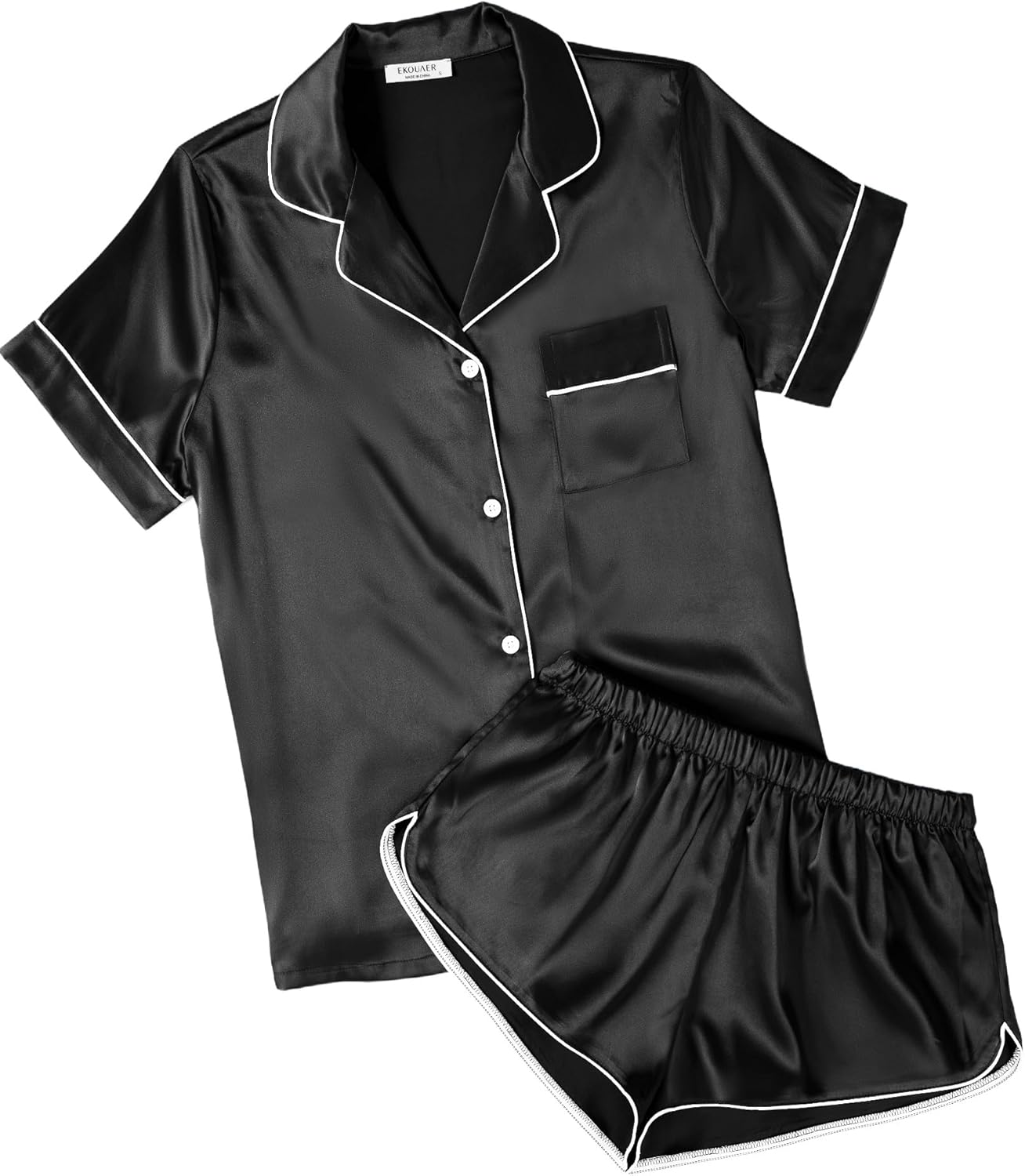 Ekouaer Womens Silk Satin Pajamas for Comfortable Sleepwear