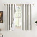 100% Blackout Linen Curtains 62in x 63in Set of 2 - Thermal Insulated