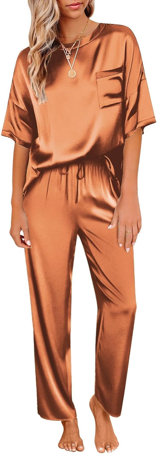 Ekouaer Womens Satin Silky Pajama Set for Ultimate Comfort