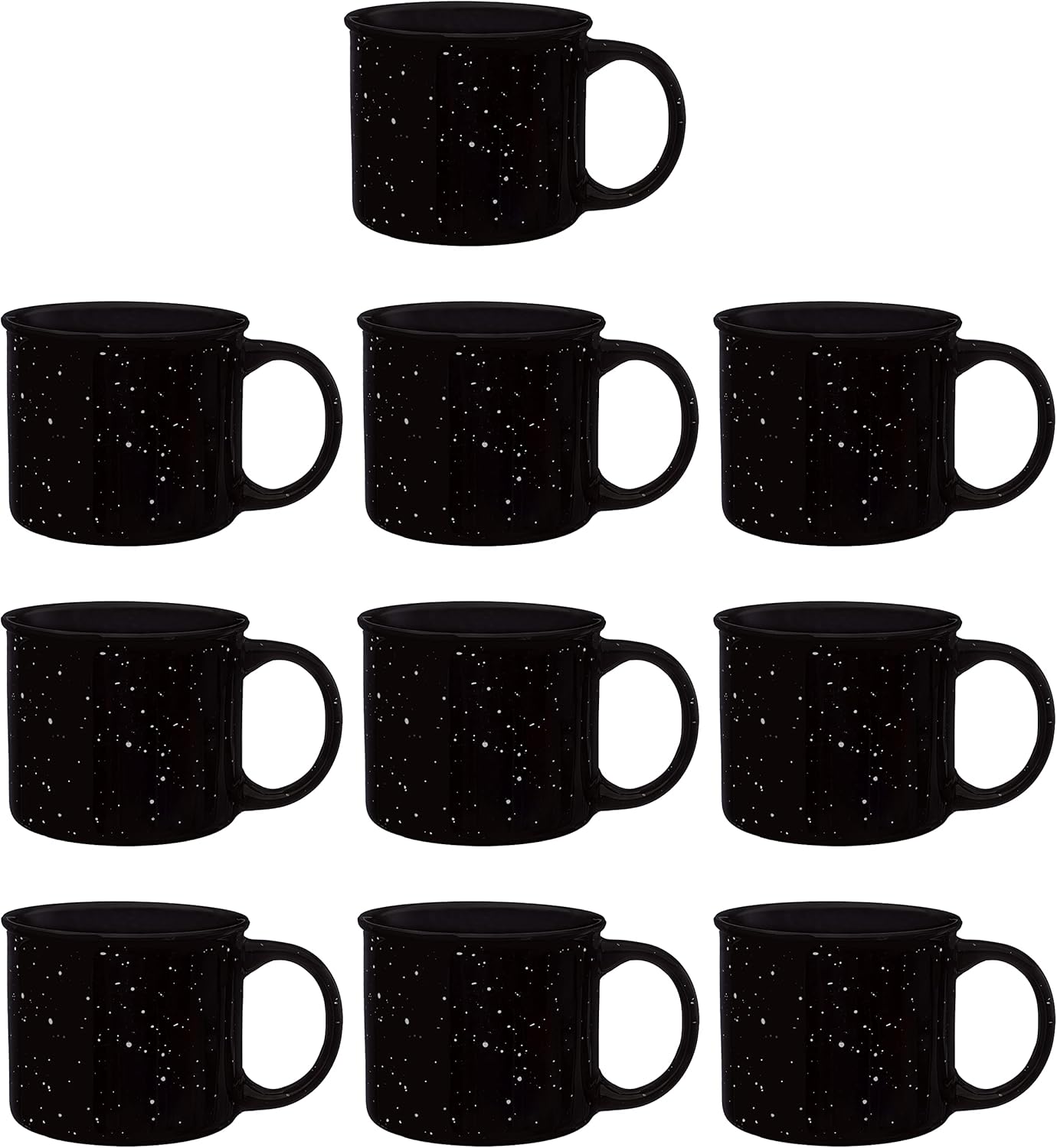 Ceramic Campfire Coffee Mugs Set of 10 - Perfect for Outdoors