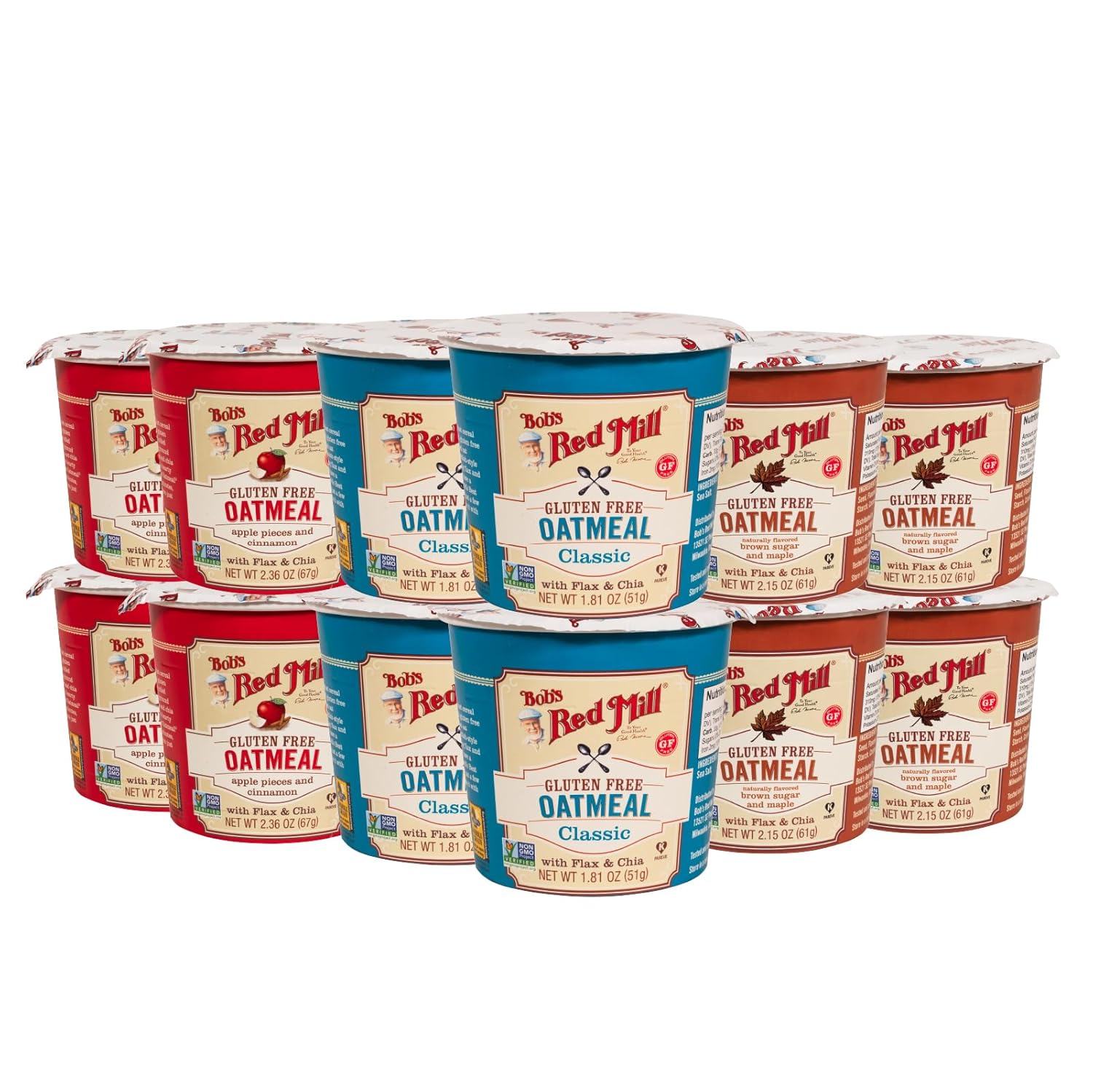Bob's Red Mill Oatmeal Cup Variety Pack for Busy Mornings