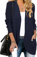 ZESICA Women's Long Sleeve Open Front Casual Knit Cardigan