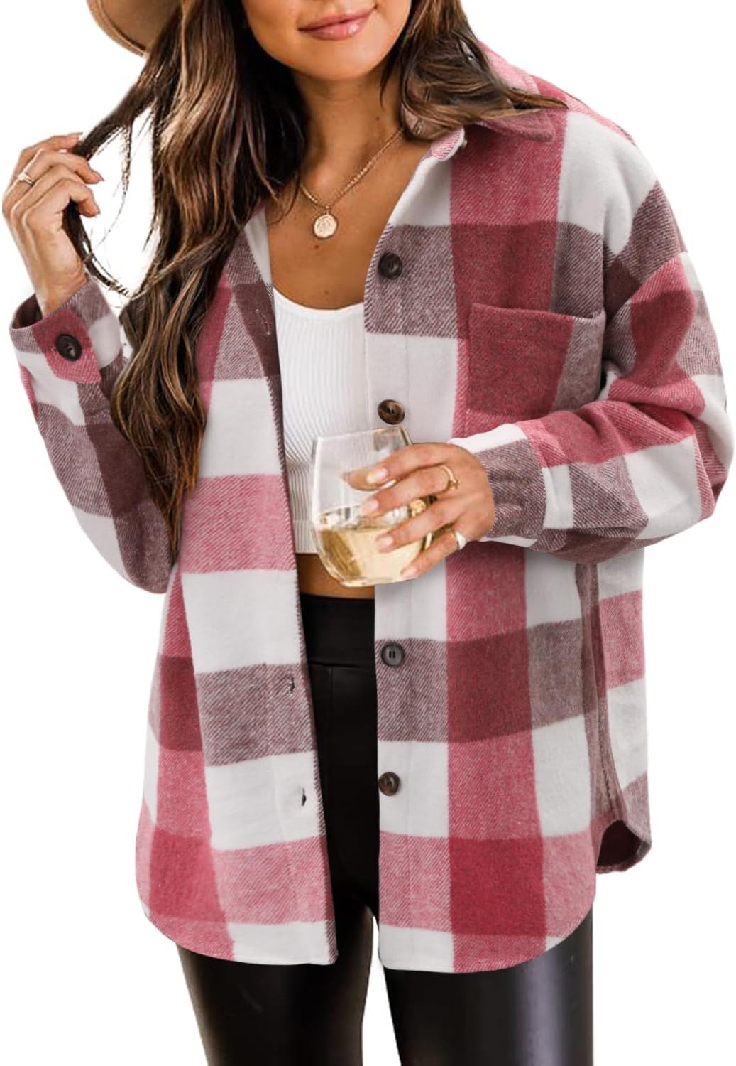 ZOLUCKY Womens Shackets Jacket for Plus Size Fashion Lovers