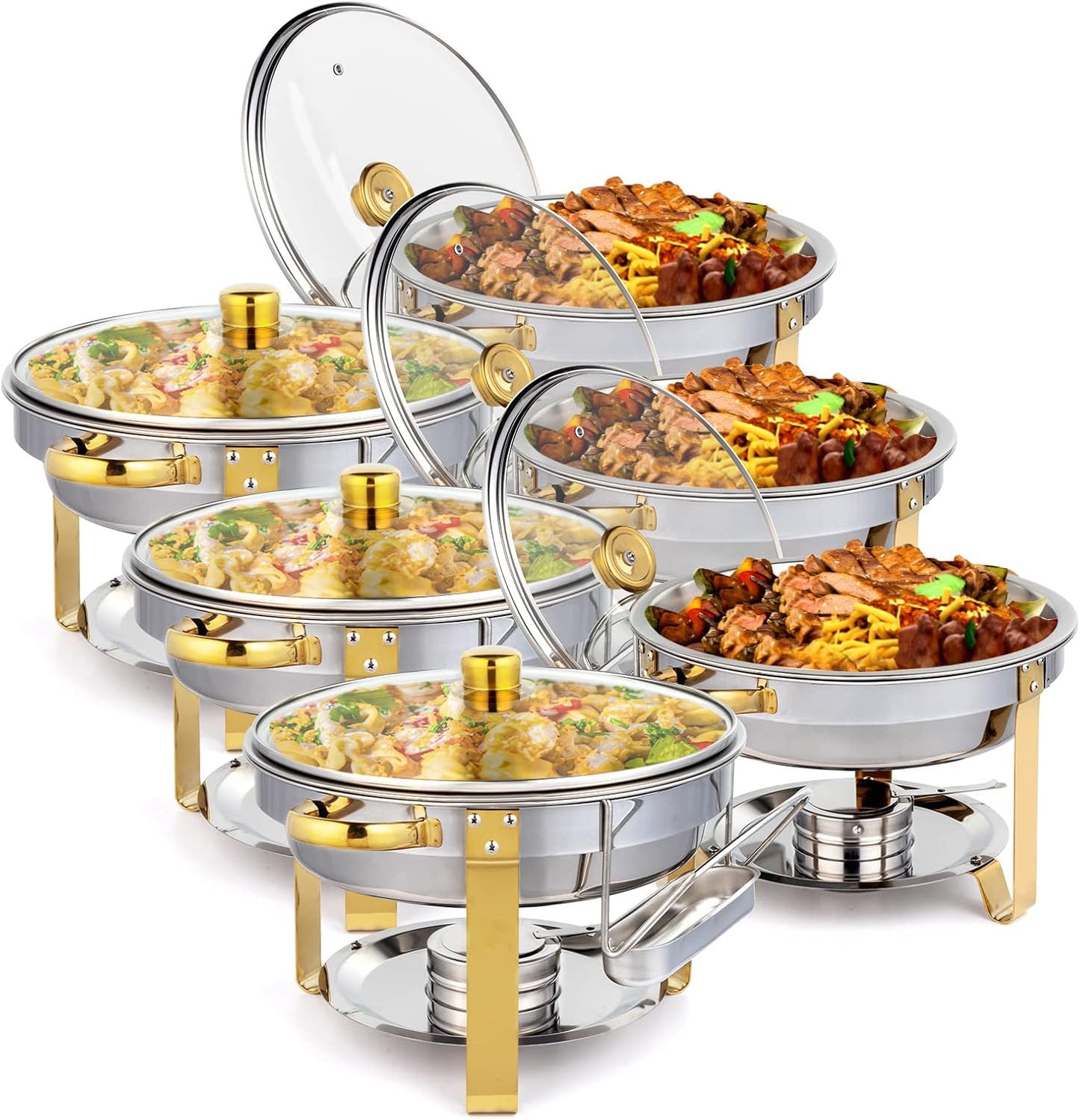 ROVSUN 5QT Chafing Dish Set with Gold Accent for Events