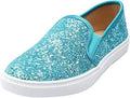 Women's Slip-On Glitter Loafers - Comfortable Rubber Sole Flats