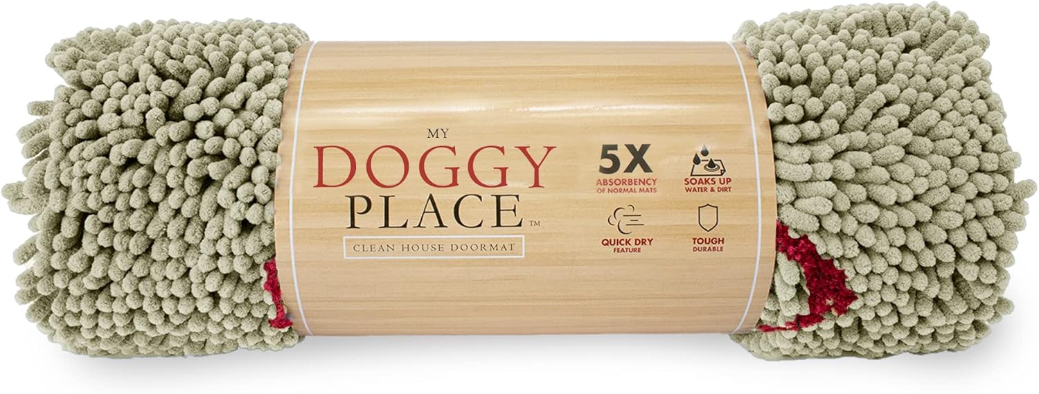 Microfiber Dog Mat for Muddy Paws - Non-Slip, Absorbent Design