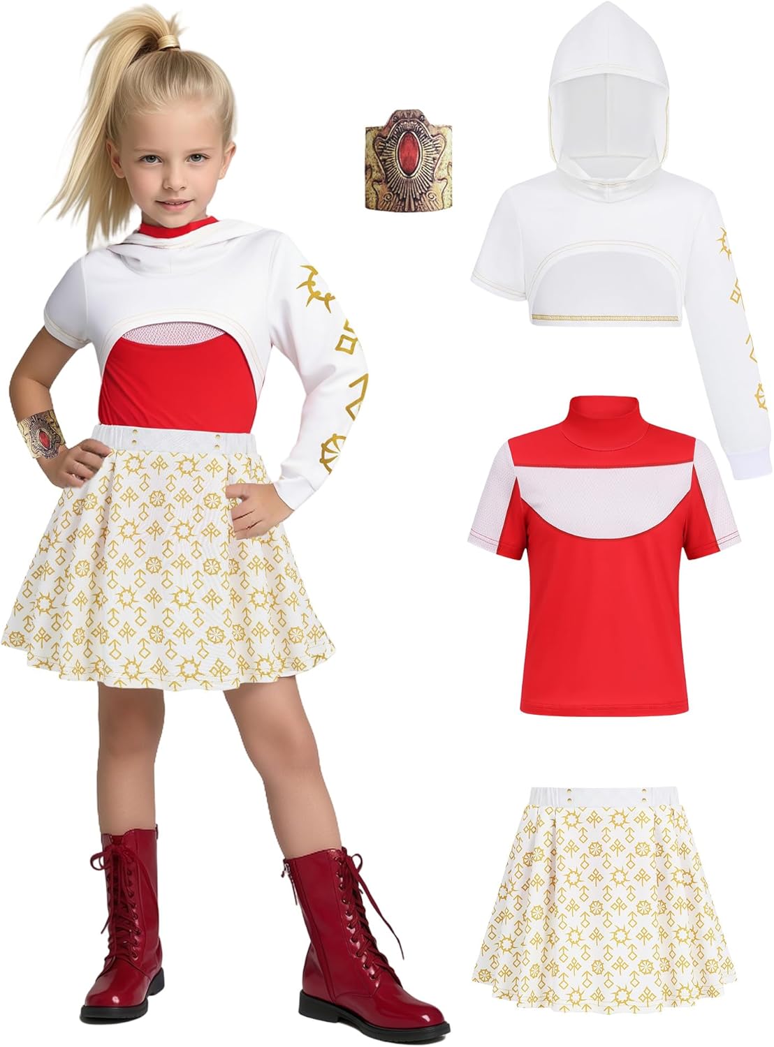 IBQ Kids Costume Set for Cheerleader Dress Up and Halloween Fun