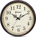 Geevon Vintage Wall Clock: Silent 16in Non Ticking Retro Design