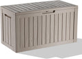 ROJIK Outdoor Storage Deck Box 88 Gal - Waterproof Patio Bench