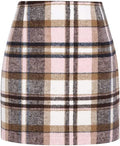 Wool Plaid Mini Skirt High Waisted Bodycon Pencil Skirt (Style KRQS)