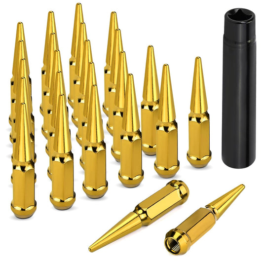 24PCS M14x1.5 Spike Lug Nuts for Silverado, F150, Ram 1500