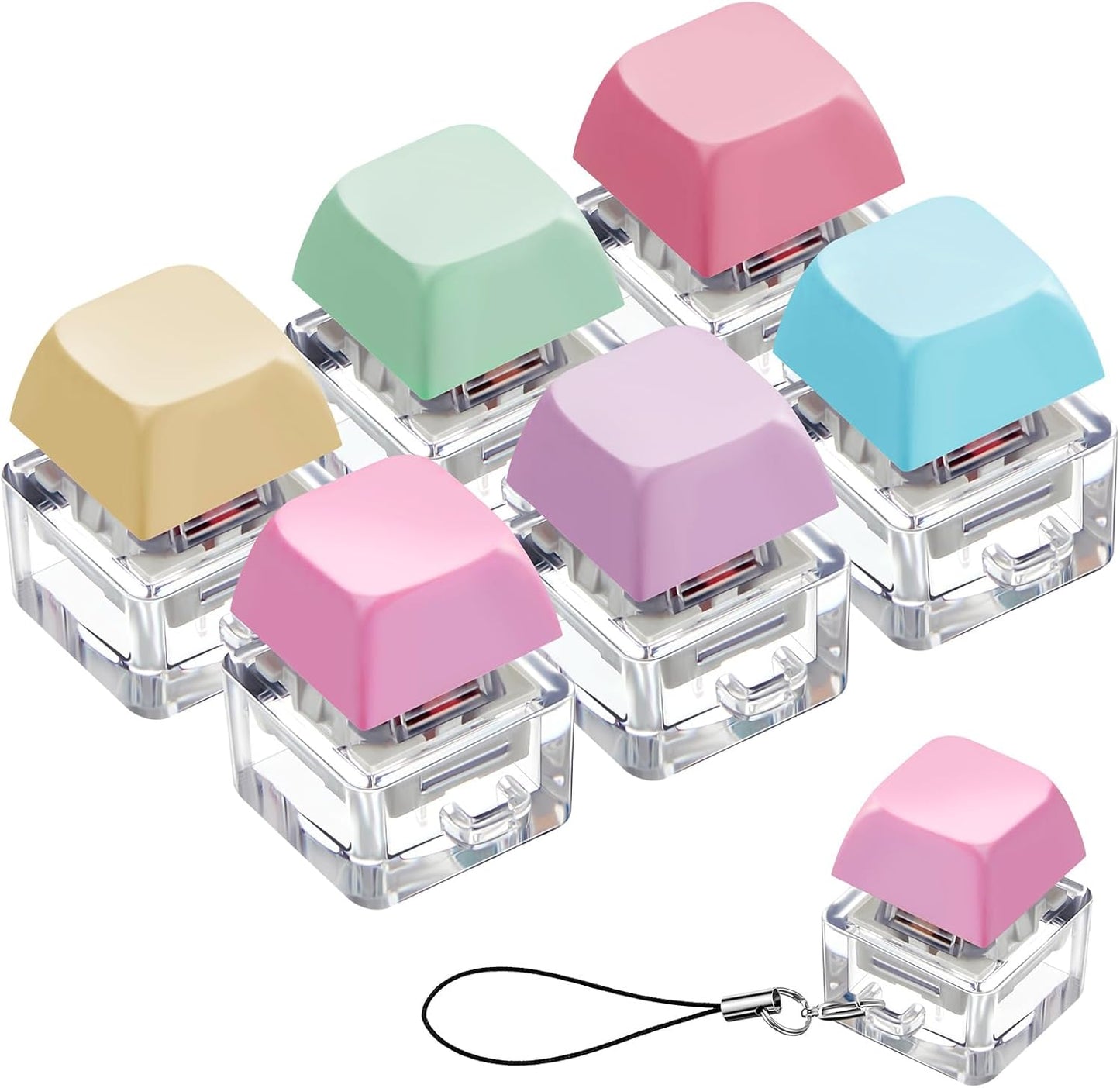 Taiyin Fidget Clicker Keychain Set - Stress Relief in Macaron Colors