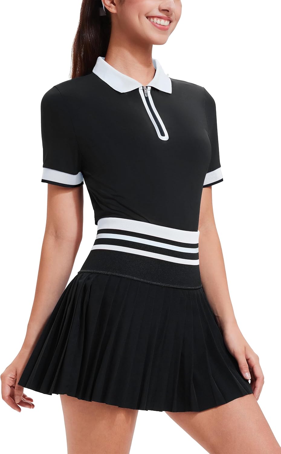 Tennis Skirt Sets for Women High Waisted Golf Polo Two Piece