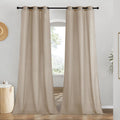 NICETOWN Rustic Linen 96 in Curtains for Living Room - Light Filtering