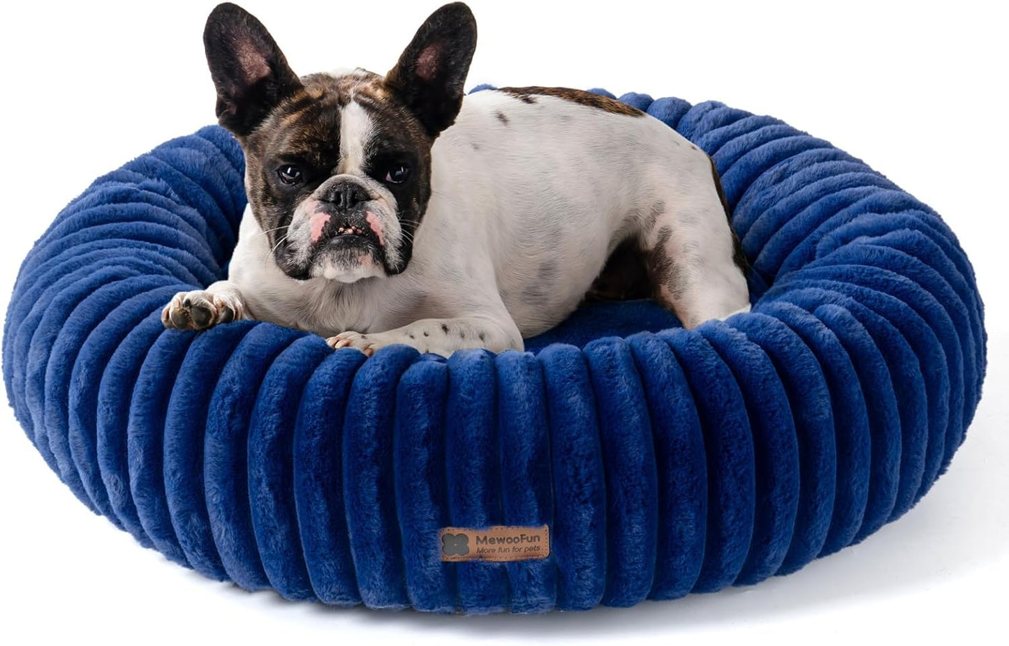 MEWOOFUN Donut Dog Bed for Small Dogs - Fluffy Calming Bed
