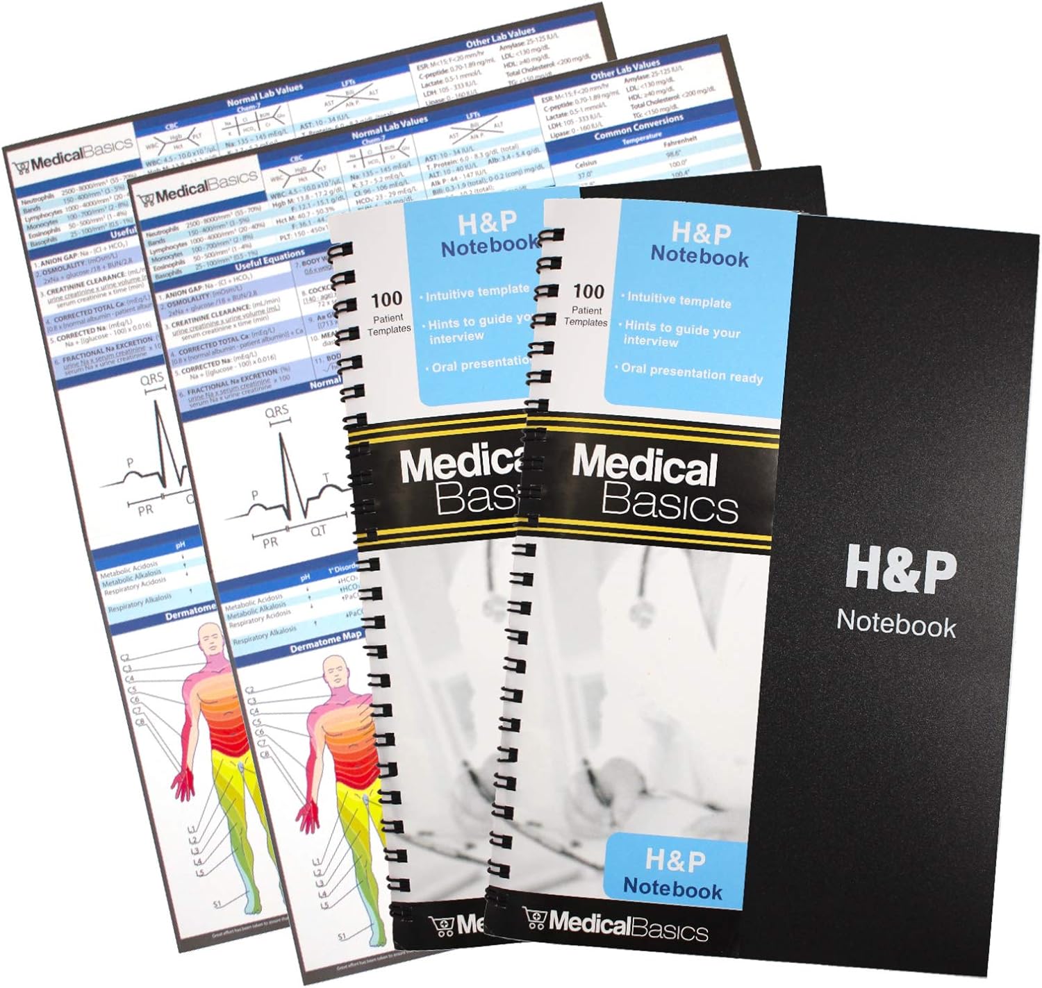 H&P Notebook 2 Pack - Medical History and Physical Exam Templates